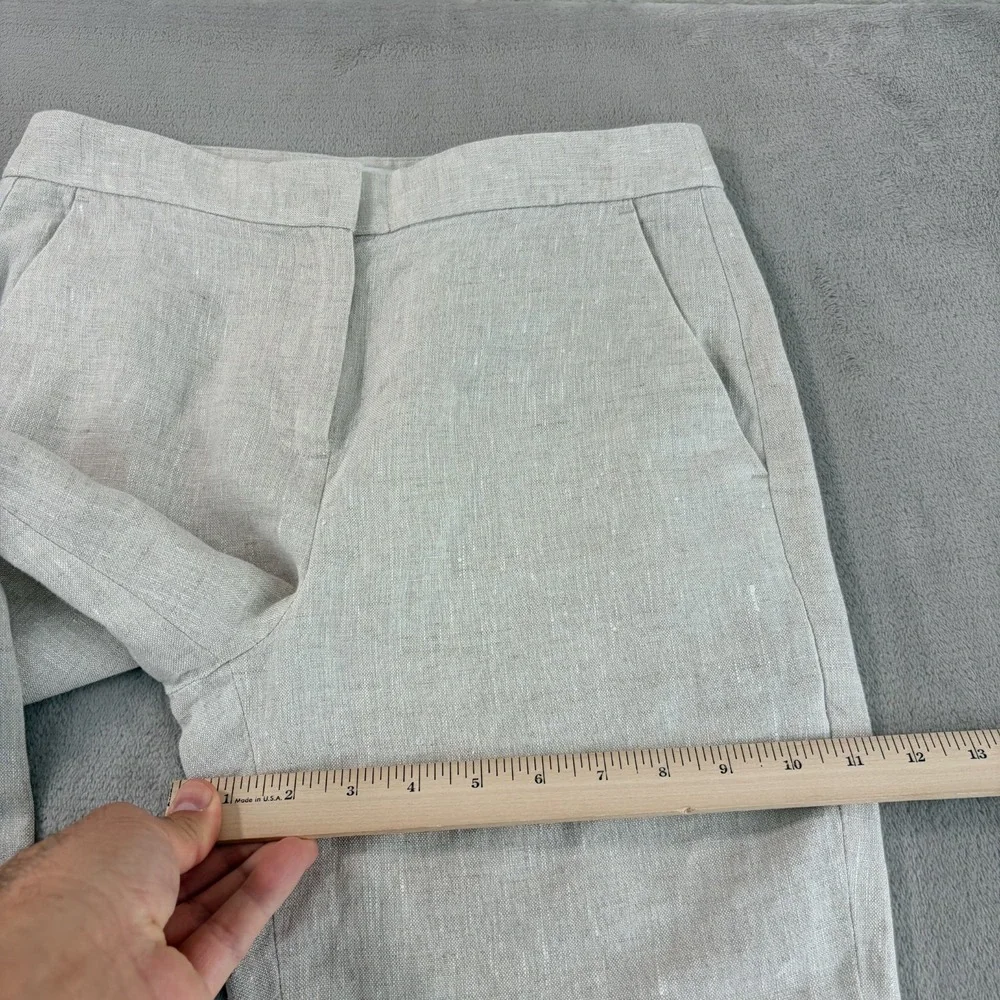 Banana Republic High Rise Slim Ankle 100% Linen Trousers 2 Minimalist NWOT $110